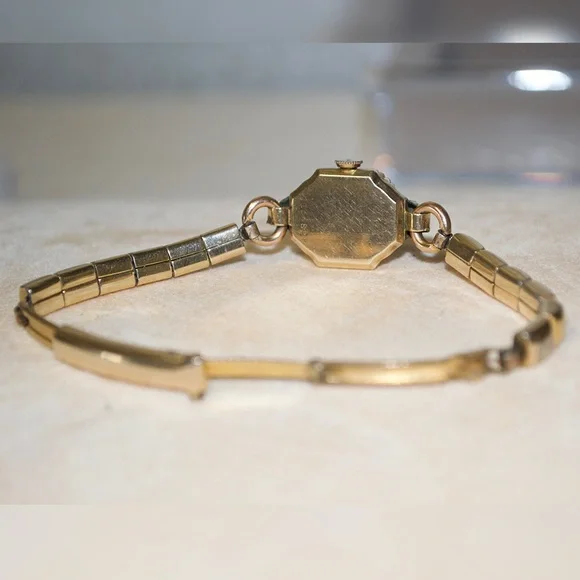 10k Gold Filled Bulova 21 Jewels Wind Up w/Adjustable Gold Filled Band Ladies - Picture 14 of 16